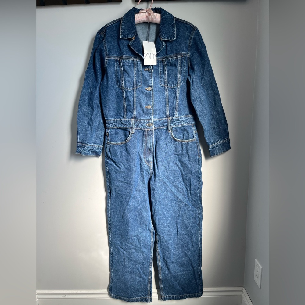 Zara Women's Blue Denim Jumpsuit